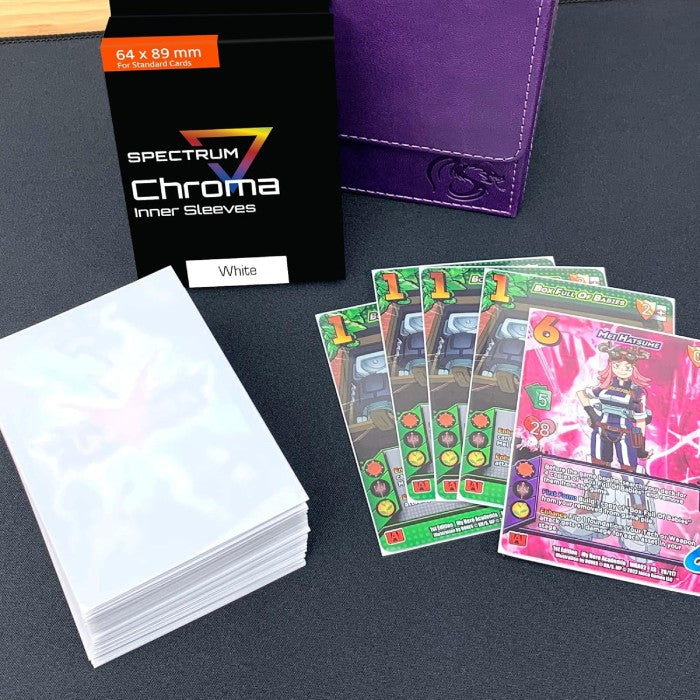 BCW Chroma Perfect Fit Card Sleeves - Vit Inner Sleeves 100st (Standard)-Hobbykort