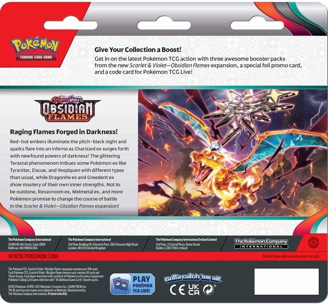 Pokémon Scarlet & Violet 3: Obsidian Flames 3 Pack Booster Pack Blister - Hobbykort