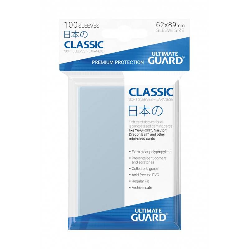 Ultimate Guard Classic Soft Sleeves - Clear 100st (Japanese Size)-Hobbykort